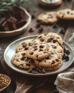 Bakery style chocolate chip cookies fresh out of the oven, warm and gooey