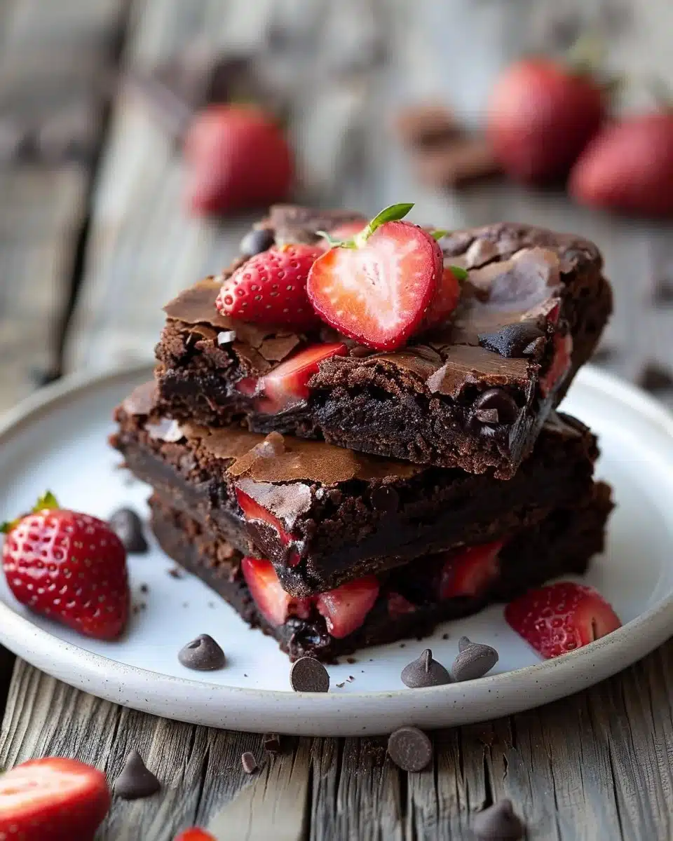 Chocolate Covered Strawberry Brownies