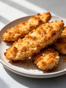 Homemade baked chicken tenders served with dipping sauce