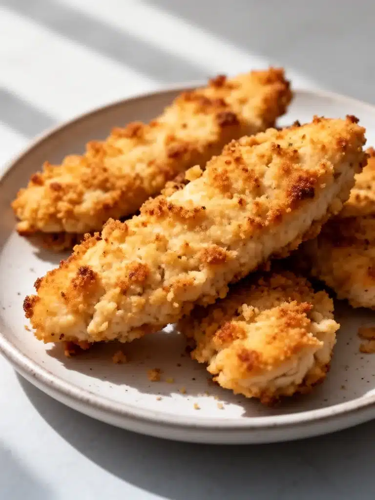 Homemade baked chicken tenders served with dipping sauce