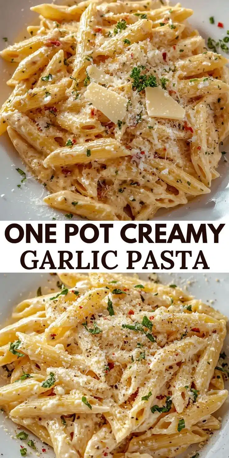 One Pot Creamy Garlic Pasta
