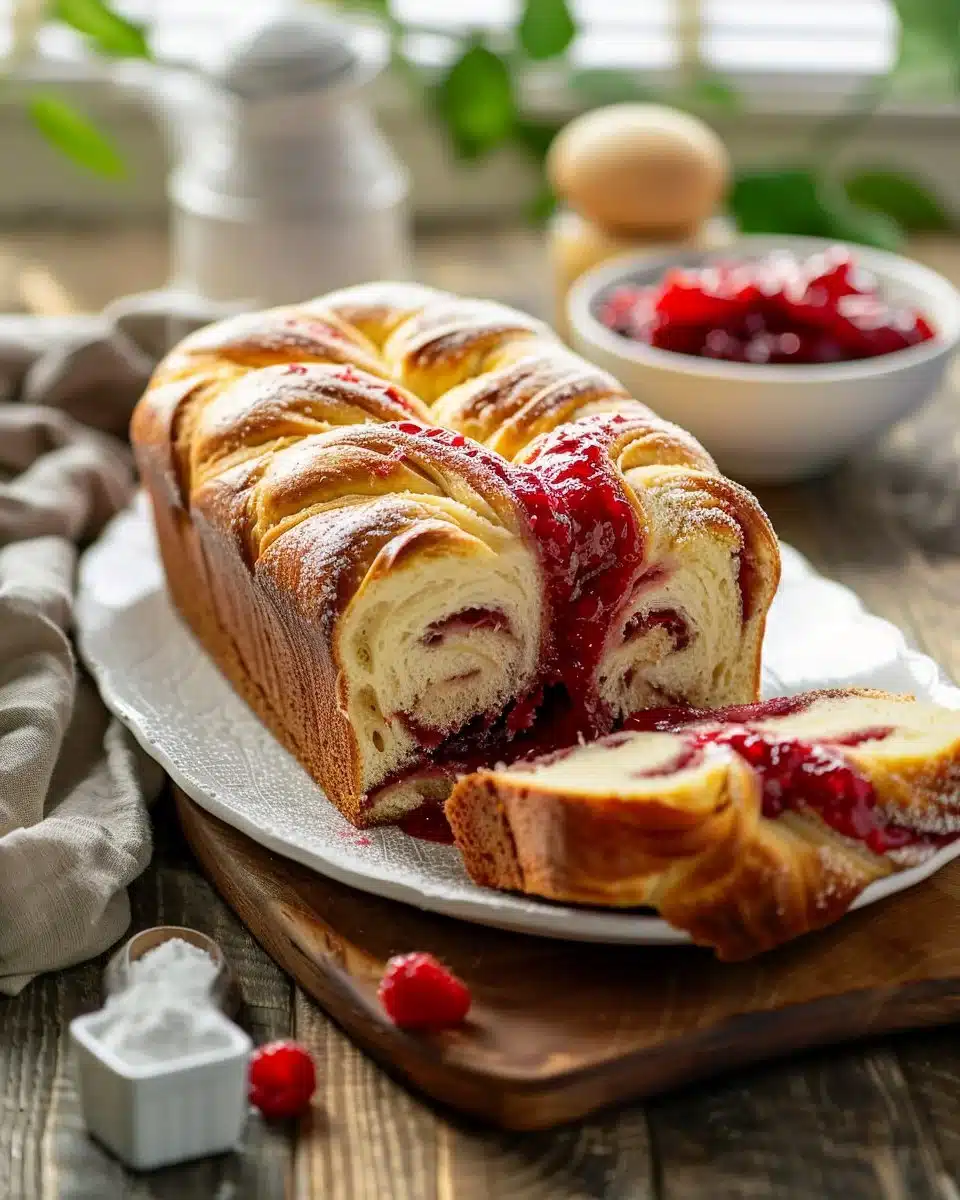 Raspberry Swirl Brioche Loaf