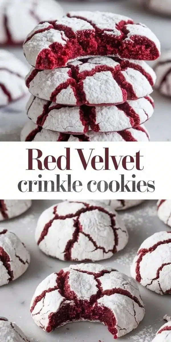 Red Velvet Crinkle Cookies