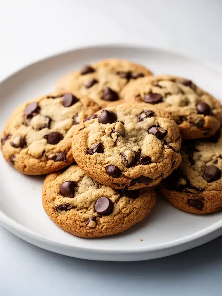 Soft-batch chocolate chip cookies with gooey chocolate chips and a chewy texture