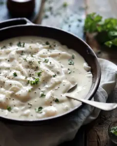 Homemade creamy Alfredo Sauce in a bowl, ideal for pasta dishes.