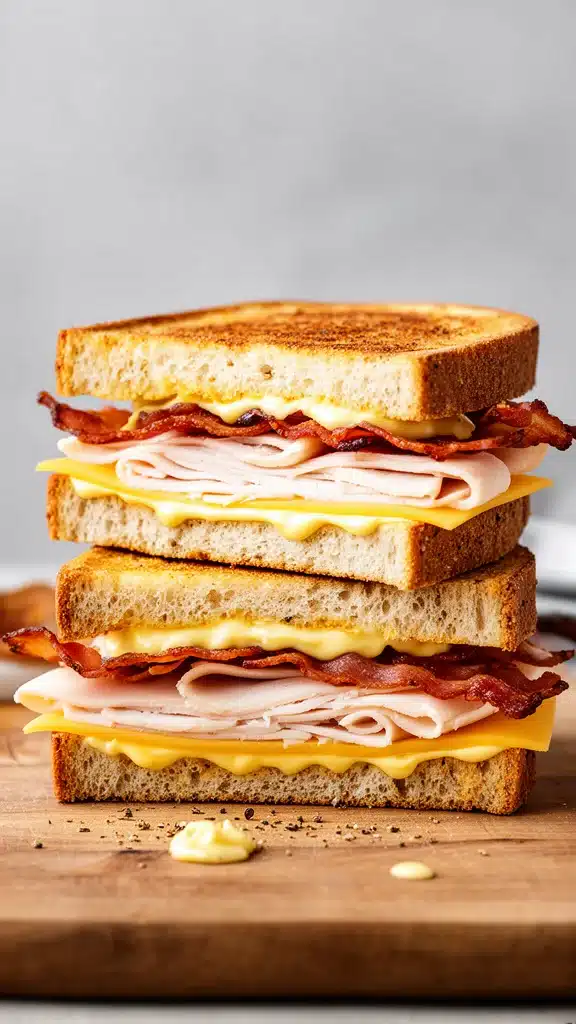 Cheddar and Bacon Turkey Melt on Sourdough