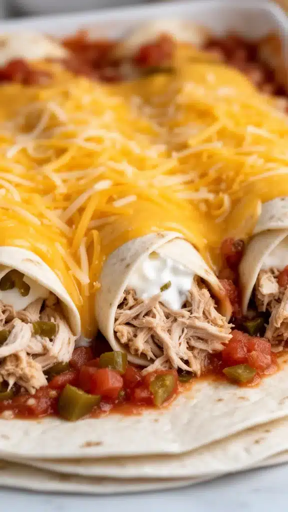 Cheese Chicken Enchiladas Bake