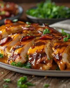 Delicious Cowboy BBQ Bacon Cheddar Chicken with smoky flavor and melted cheese