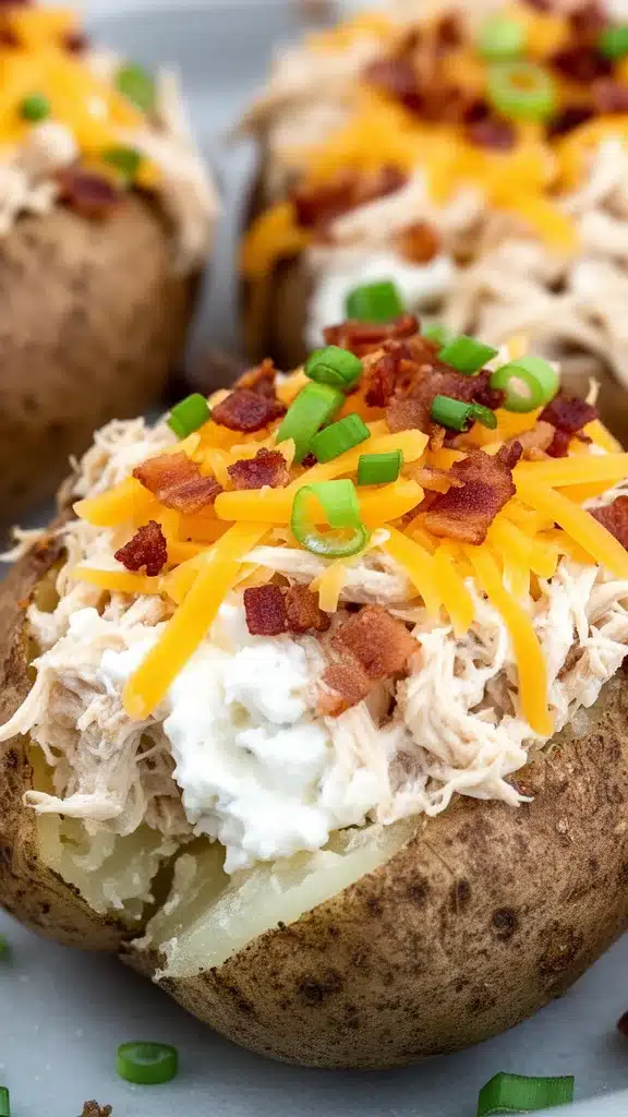 Crack Chicken Stuffed Baked Potatoes