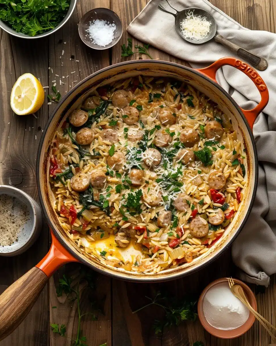 Creamy Chicken Sausage Orzo: A One-Pan Meal
