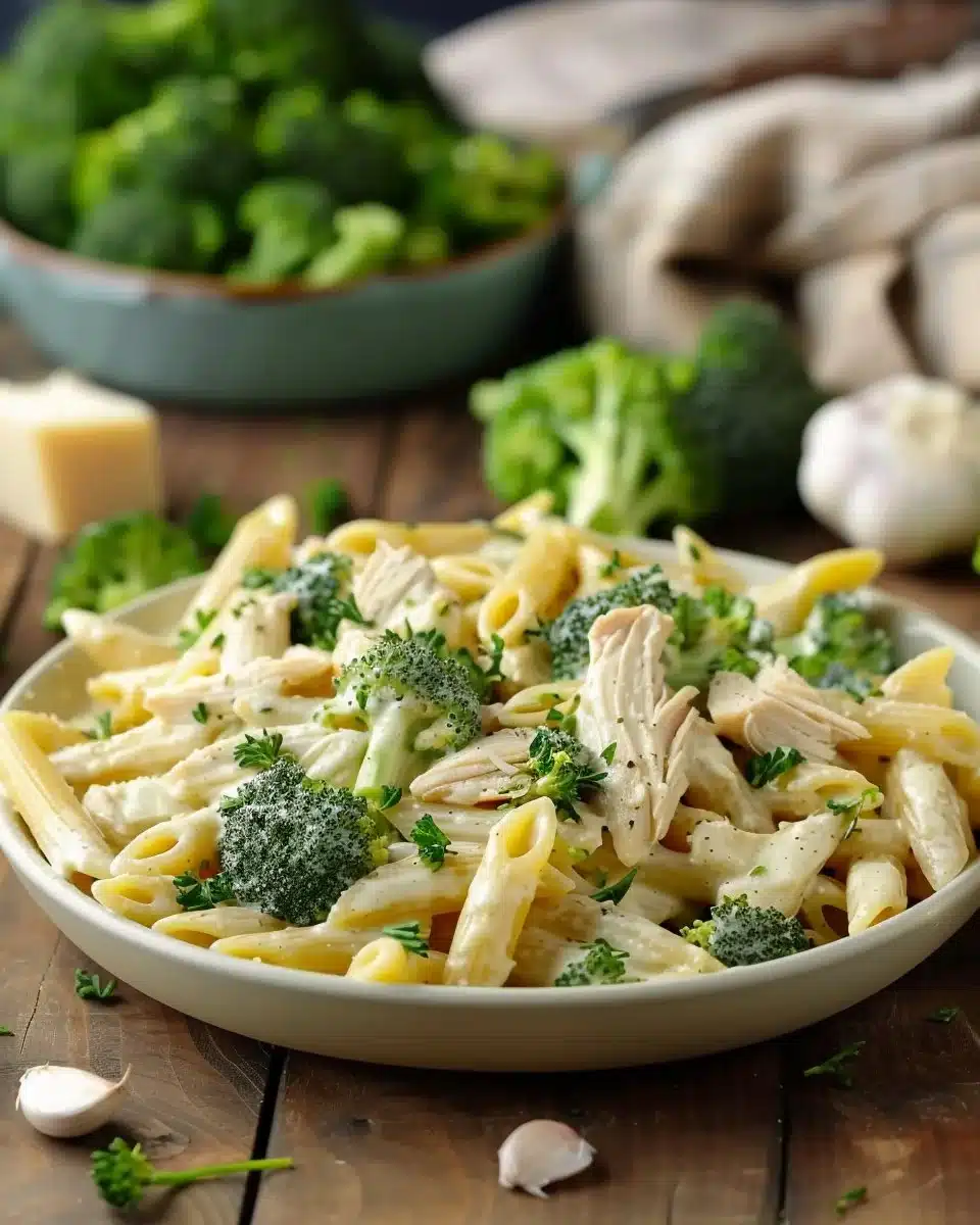 Creamy Rotisserie Chicken Broccoli Pasta