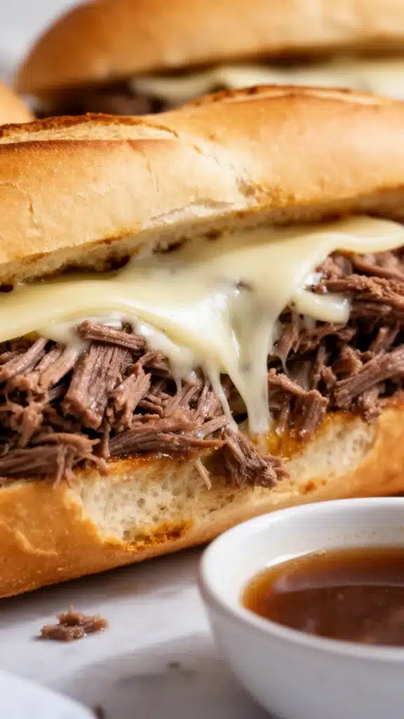 Crockpot French Dip Sandwiches