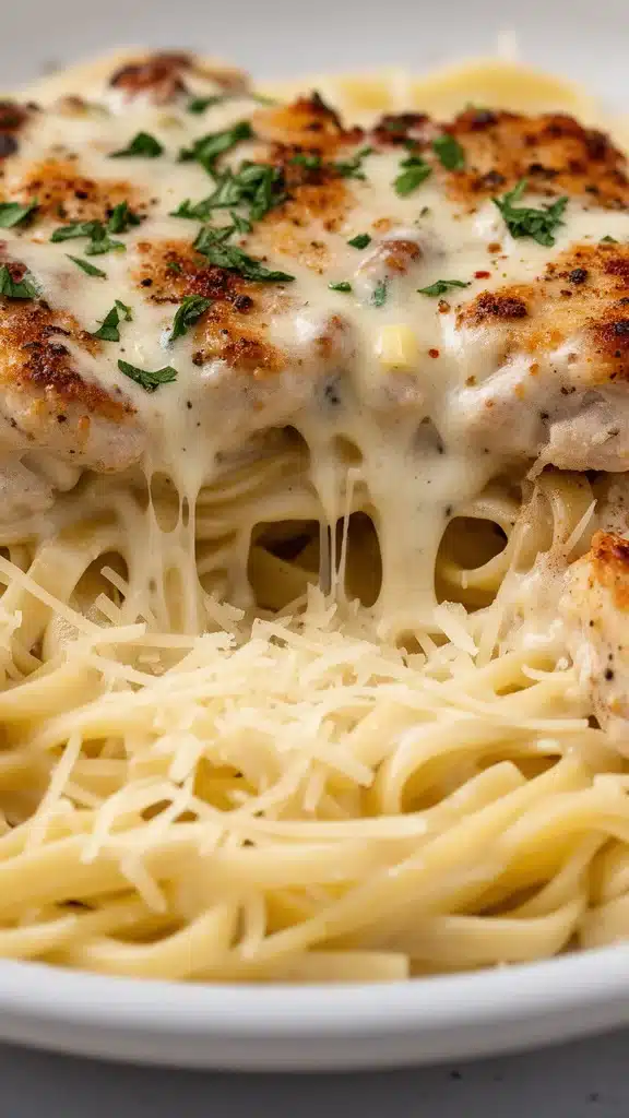 Garlic Butter Chicken Bites with Creamy Parmesan Pasta