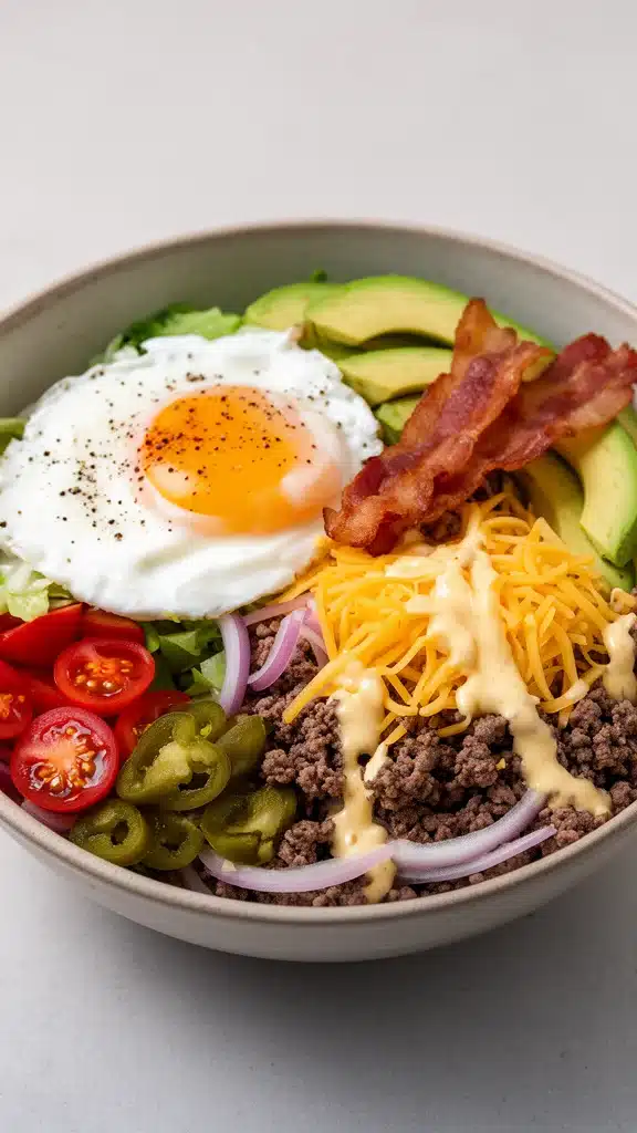 High-Protein Cheeseburger Bowls Recipe – Low-Carb Meal Prep with Ground Beef & Burger Sauce