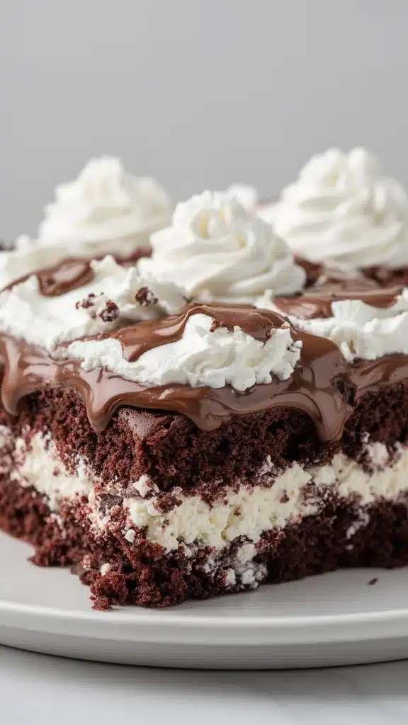 Slice of Italian Love Cake with layers of rich flavors and romantic presentation