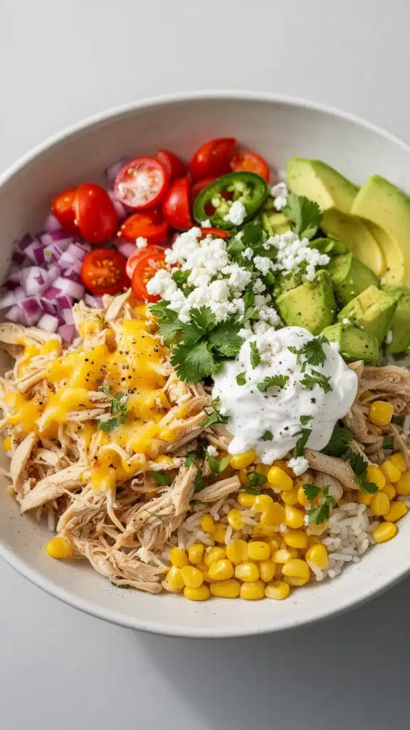 Street Corn Chicken Rice Bowl