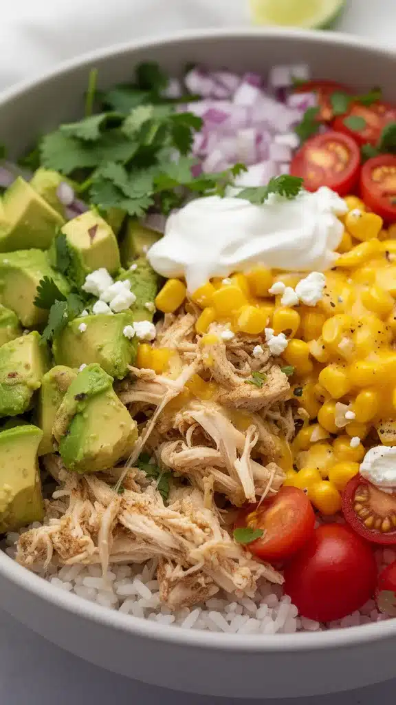 Street Corn Chicken Rice Bowl